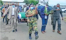  ??  ?? ALFRED DUMA, 94, was laid to rest in his hometown of Ezakheni in Ladysmith yesterday.