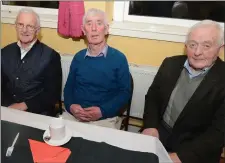  ??  ?? Supporting the Black and White Fundraiser in Aubane Community Centre. ABOVE: Tim O’Shea, Donie Golden and Jack Corkery