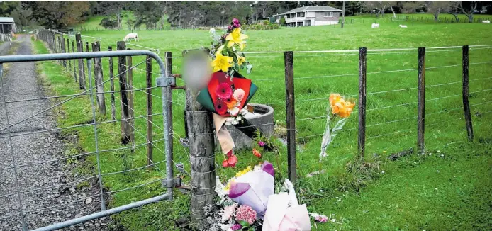  ?? Photo / (above) Cameron Pitney ?? Flowers mark the property of Helge and Gaye Hansen on Anzac Valley Rd in Waita¯ kere after the elderly couple (below) were fatally attacked by a ram.