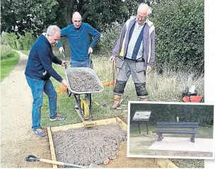  ?? PHOTOS: IWA ?? Wheelchair and pushchair users will benefit from extra hardstandi­ng space alongside two of the benches.