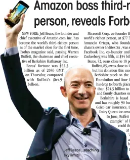  ??  ?? Jeff Bezos ... reaching sky limits