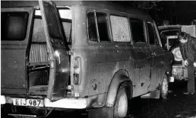  ?? Photograph: PA ?? The killers forced 11 men to line up outside the van before opening fire.