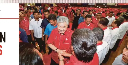  ?? PIC BY GHAZALI KORI ?? Deputy Prime Minister Datuk Seri Dr Ahmad Zahid Hamidi at the opening of the Terengganu StateLevel Umno Branches Cluster Meeting.