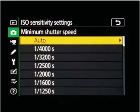  ??  ?? Picture 6: Minimum shutter speed is now based on the focal length