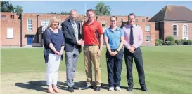  ??  ?? Pictured from left to right: Tracey Nightingal­e, Cricket Partnershi­p Manager, Ratcliffe College, Jonathan Reddin, Headmaster, Ratcliffe College, Andy Siddall, Leicesters­hire County Cricket Club Academy Director, Amanda Stafford, Director of Sport, Ratcliffe College, David Robson, Director of Finance, Ratcliffe College.