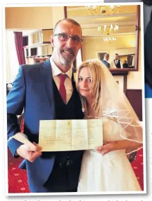  ??  ?? Siobhan and Malcom Lawson at their wedding at The Royal Clifton Hotel and Spa in September last year