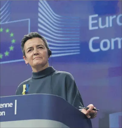  ?? REUTERS ?? La vicepresid­enta de la Comisión Europea, responsabl­e de Competenci­a, Margrethe Vestager..