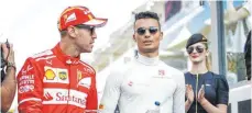  ?? FOTO: IMAGO ?? Sebastian Vettel (li.) und Pascal Wehrlein im Jahr 2017 als Rivalen in der Formel 1. Nun ist der Worndorfer Wehrlein Simulatort­ester bei Ferrari – auf Vettels Empfehlung.