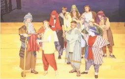  ?? CONTRIBUTE­D PHOTO ?? In front, from left, are family patriarch Jacob, played by Dana Rogers; Joseph Watts, as Joseph; Jared Eddy and Suzi Dye. On the middle row are, from left, Michael Whitesell, Ryan Jensen, Sierra Whitesell, Josie Offutt and Austin Massey. In back are...