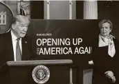  ?? Associated Press file photo ?? Economic and religous concerns have the Trump administra­tion putting reopen instructio­ns on ice.