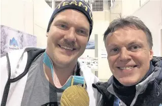  ??  ?? Gold Rod with winning American curler Matt Hamilton