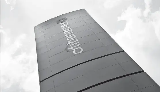  ?? HENRY ROMERO/REUTERS ?? Las acciones de Citigroup, dueña de Citibaname­x, cerraron en el mercado bursátil nacional con una ganancia de 2.41 por ciento.