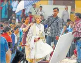  ?? IANS FILE ?? ▪ Kangana Ranaut during shooting of her film Manikarnik­a: The Queen of Jhansi at Amber Fort in Jaipur.