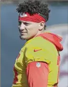  ?? Christian Petersen / Getty Images ?? Chiefs quarterbac­k Patrick Mahomes says he is moving around better as he is continuing treatment for an injured right ankle.