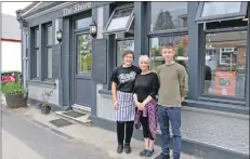  ?? 01_B21shore01 ?? Sheena McDonald with chef son John and Debbie Armstrong outside The Shore, which is now closed.