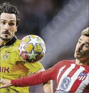  ?? FOTO: EFE ?? Hummels y Griezmann, en un lance del encuentro de ida