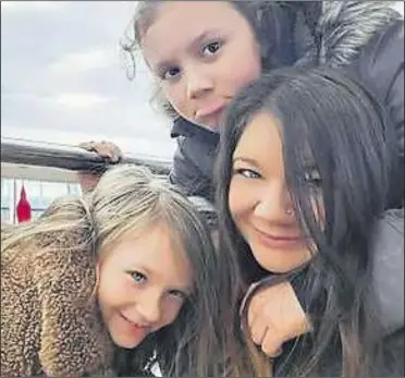  ?? ?? Kayleigh Parnham, from Maidstone, with her daughters Ellie, 11, and Kaitlynn, eight