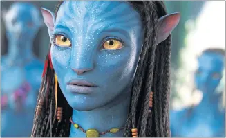  ??  ?? Blue humanoids including Neytiri inhabit planet Pandora in 2009 movie Avatar