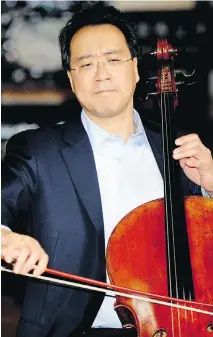  ?? SAM YEH/AFP/GETTY IMAGES FILES ?? Celebrate cellist Yo-Yo Ma will perform at the Montreal Bach Festival on Dec. 2.