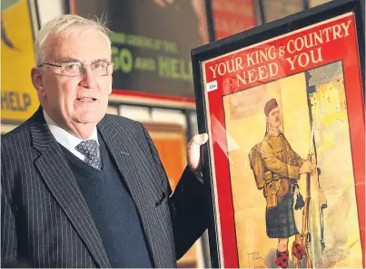  ?? Picture: Kris Miller. ?? Ian Taylor with one of the First World War recruiting posters which is up for sale.