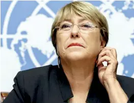  ??  ?? UN Human Rights High Commission­er Bachelet has put Lanka on notice