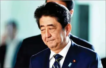  ?? KAZUHIRO NOGI/AFP ?? Japanese Prime Minister Shinzo Abe arrives at his official residence in Tokyo yesterday.