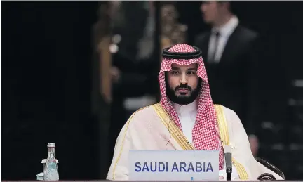  ?? NICOLAS ASFOURI/GETTY IMAGES FILES ?? The moves of Saudi Arabia’s Crown Prince Mohammed Bin Salman to fundamenta­lly remake the state have won praise from local business leaders, but it has also alienated important elements in the royal family and clerical establishm­ent.