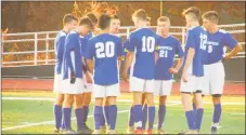  ?? Peter Wallace / For Hearst Connecticu­t Media ?? Litchfield beat Housatonic in overtime Thursday afternoon in a Class S second-round boys soccer game in Torrington.