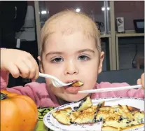  ?? JOE GIBBONS/THE TELEGRAM ?? The special guest for this years’ gourmet breakfast was three-year-old Amelia Saunders of St. John’s, who is currently receiving treatments for her recent diagnosis of leukemia.