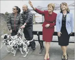  ??  ?? Sturgeon and candidate Michelle Thomson in South Queensferr­y