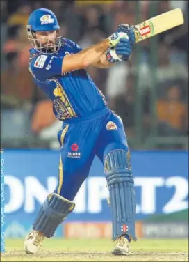  ?? BCCI ?? Ben Cutting hit a valiant 20ball 37 towards the end of Mumbai Indians’ chase of 175 but fell short to give Delhi Daredevils an 11run victory at the Ferozeshah Kotla on Sunday.