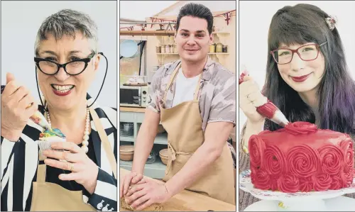  ?? PICTURES: LOVE PRODUCTION­S. ?? TV FAVOURITE: From left, Karen, Luke and Kim-Joy, who are all contestant­s in the upcoming series of The Great British Bake Off.