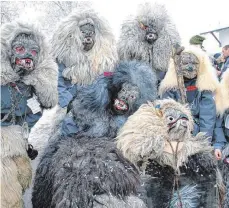  ?? FOTOS: MUSCH ?? Schaurig- schön: das Wolfsrudel der Narrenzunf­t Maierhöfen.