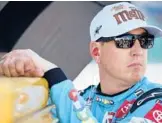  ?? SEAN GARDNER/GETTY ?? Kyle Busch looks on during practice for the AdventHeal­th 400 on Saturday at Kansas Speedway in Kansas City, Kansas.