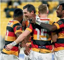  ?? GETTY IMAGES ?? Stephen Donald celebrates at Westpac Stadium last night.