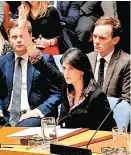  ??  ?? Embajadora de EU, Nikki Haley.