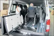  ??  ?? The bus includes a hydraulic lift and aluminium floors to which wheelchair­s can be anchored.
