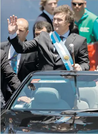  ?? EFE ?? Javier Milei cumple un mes desde su posesión como presidente de Argentina.