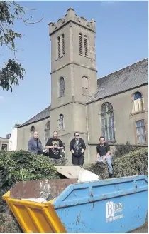  ??  ?? Team effort Catriona Smith, Ian Windross, Jenna Windross and Craig Finlay during a day of action in October