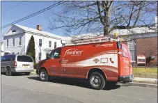  ?? Alexander Soule / Hearst Connecticu­t Media ?? A Frontier Communicat­ions service van on a call earlier this month in Norwalk.