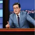  ?? SCOTT KOWALCHYK/CBS ?? Stephen Colbert is among the late night TV hosts who see Trump for what he’s always been: a bumbling and incompeten­t narcissist who possesses the moral compass of a barracuda, writes Vinay Menon.