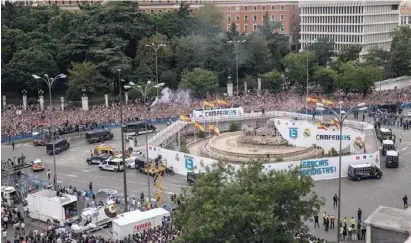  ??  ?? If Real Madrid won the title, the usual celebratio­ns at Plaza Cibeles would not take place following calls by both the club and Madrid city hall