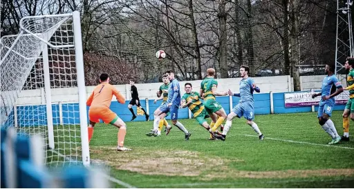  ?? Jake Horrocks ?? ● Action from Runcorn Linnets’ clash against Ramsbottom United at the weekend. Linnets won 3-1