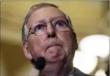  ?? CLIFF OWEN — THE ASSOCIATED PRESS ?? Senate Majority Leader Mitch McConnell of Kentucky pauses during a news conference on Capitol Hill in Washington.