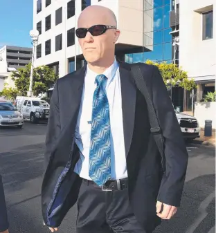  ?? Picture: AAP ?? Former Dreamworld safety manager Mark Thompson leaves after giving evidence to the inquest in Southport yesterday.