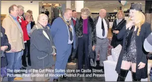  ??  ?? The opening of the Cut Price Suites store on Castle Street. Pictures: Paul Gardner of Hinckley District Past and Present