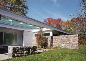  ?? ?? The Breuer House in New Canaan was designed by Marcel Breuer, one of “The Harvard Five.”