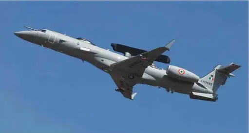  ??  ?? IAF’S NETRA AIRBORNE EARLY WARNING AND CONTROL SYSTEM (AEW&CS)