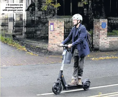  ?? Peter Harbour ?? E-scooters are proving popular with younger users