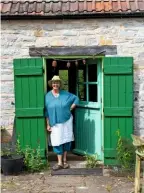  ??  ?? Penny Horne at the rustic entrance to her barn at Wick Farm in Somerset.